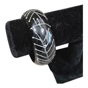 Vintage Etched Wide Bangle Bracelet